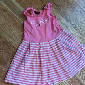 Tommy Hilfiger Pink and White Striped Dress